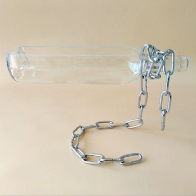 Прозрачная бутылка + Серебряная подставка