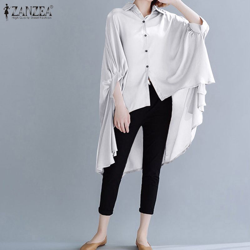 Compra Blusas De Mujer Camisas Verano Alto Blusas Zanzea Mujeres 3/4 Manga  Blusa Elegante Casual Sólido Solapa Trabajo Asimmetrico Camisa Túnica Tops  Barato | Entrega Rápida Y Calidad | Es.Dhgate