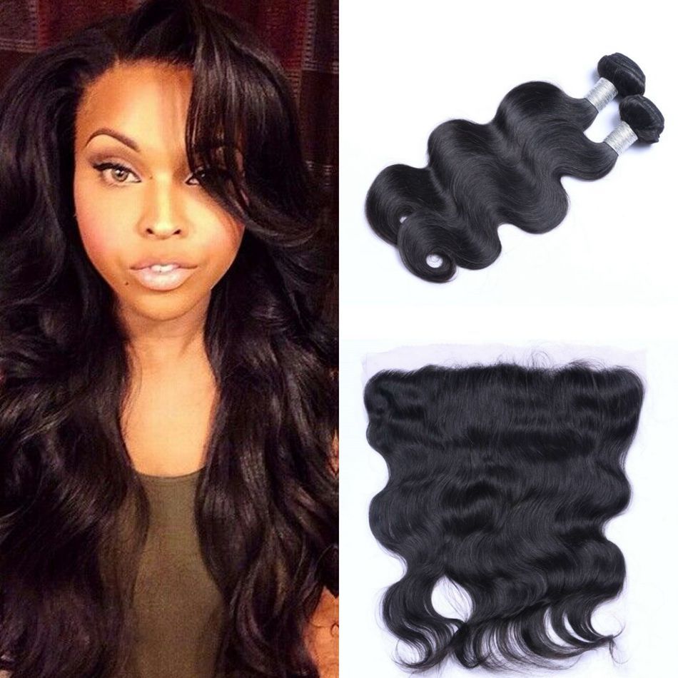 Grosshandel Brasilianische Haarwebart 2 Bundles Mit Lace Frontal Closure Body Wave Hair Bundles Mit Verschluss Human Hair Extension Weaves Ping Von