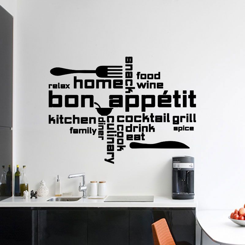 Wholesale And Retail Citation Cuisine Vinyl Sticker Home Bon Appetit Food Wine Kitchen Vinyl Decal Decoratation Waterproof Diy Murals From Onlinegame 12 97 Dhgate Com
