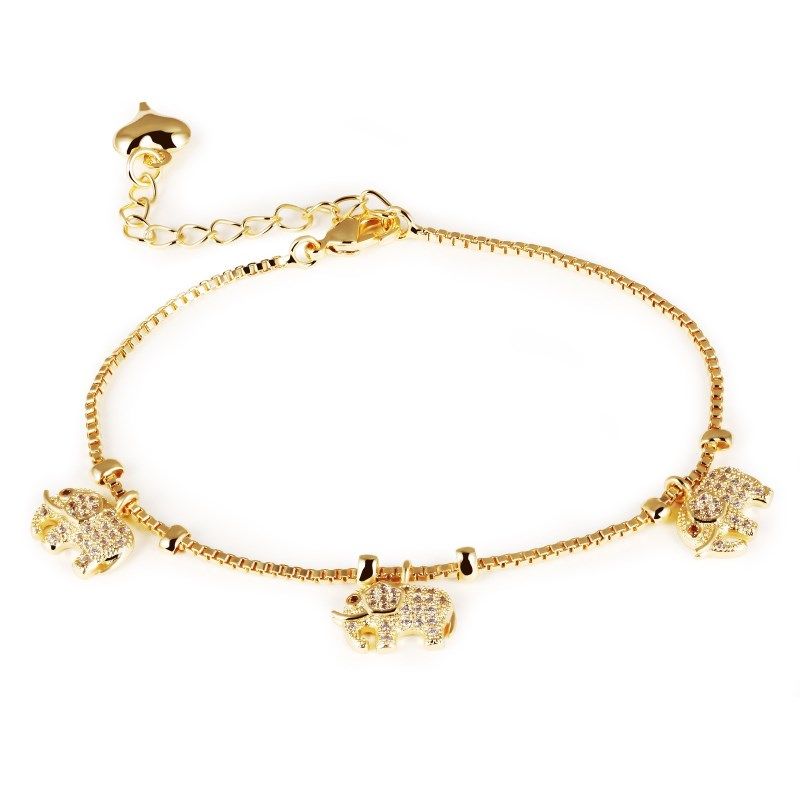 Elephant Charm Bracelets Diamond Cute 