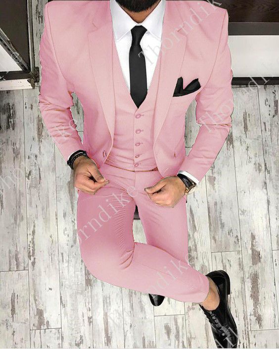 pink colour three piece suit