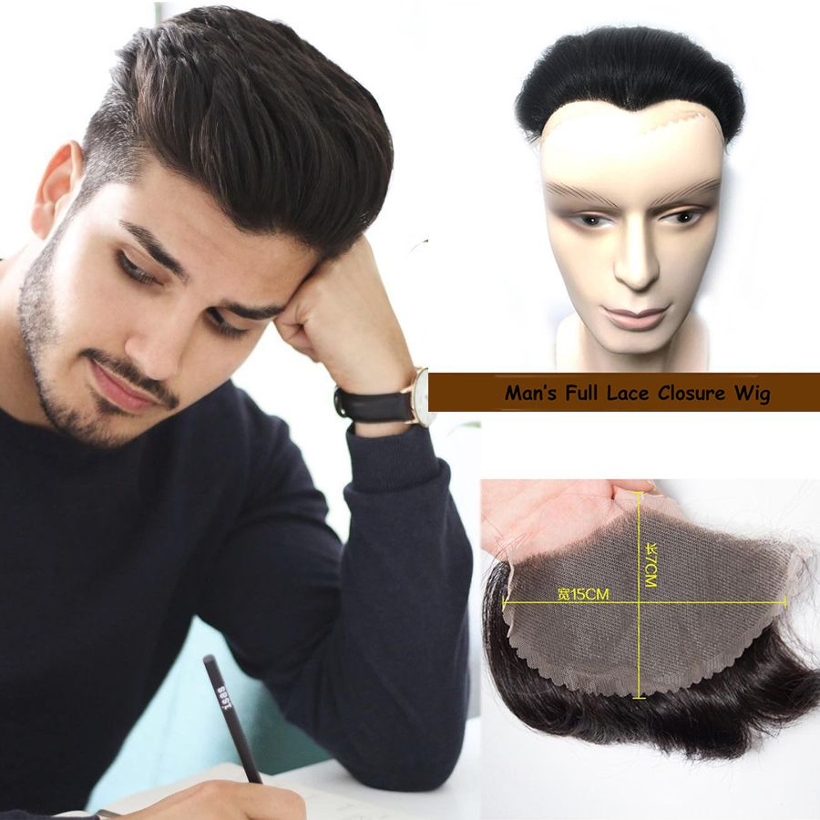 2019 Human Hair Men S Head Replacement Block Closure Toupee Full
