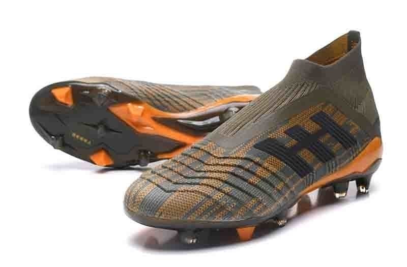 Original Marrón Naranja Messi Tacos fútbol Predator 18 Zapatos de niños Botas