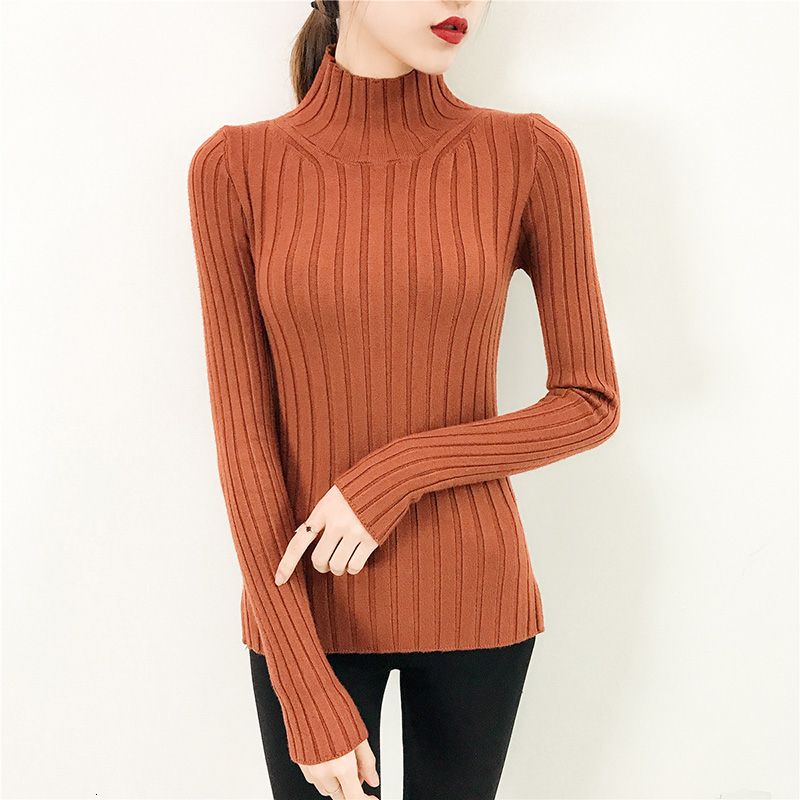 2019 White Turtleneck Sweater And Semi Small Fresh Female Short