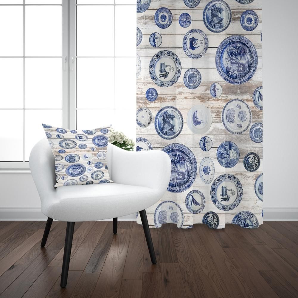2020 Else Blue White English Vintage Design 3d Print Living Room Bedroom Window Panel Curtain Combine Gift Pillow Case From Galry 29 72 Dhgate Com