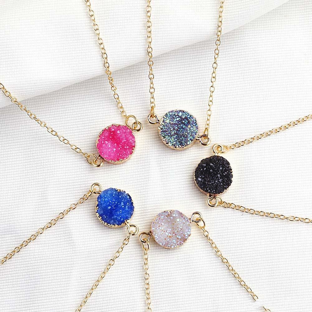 stone necklace gold designs