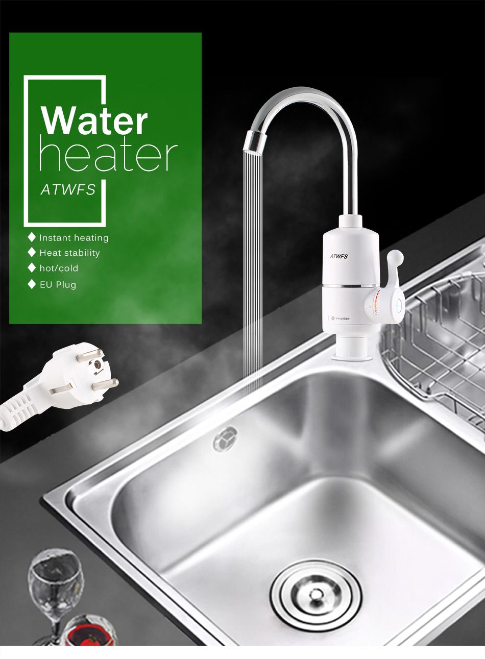 2019 Atwfs Tankless Electric Newest Water Heater Kitchen Instant