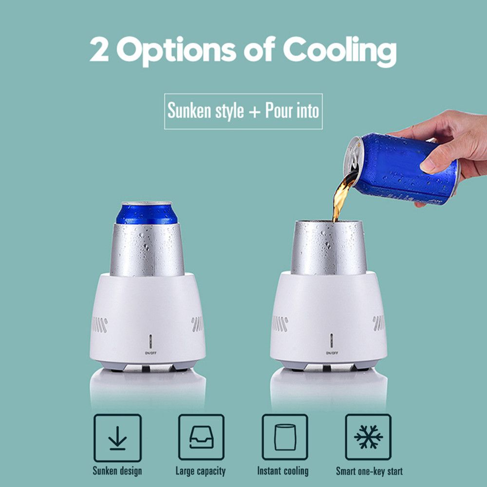 28W Instant Cooling Equipment Cup 350ML Electric Cooler Summer Quick Cooler  Electric Powered Cup Cooler Cup Mug Holder Machine Mini Fridge Freezer for