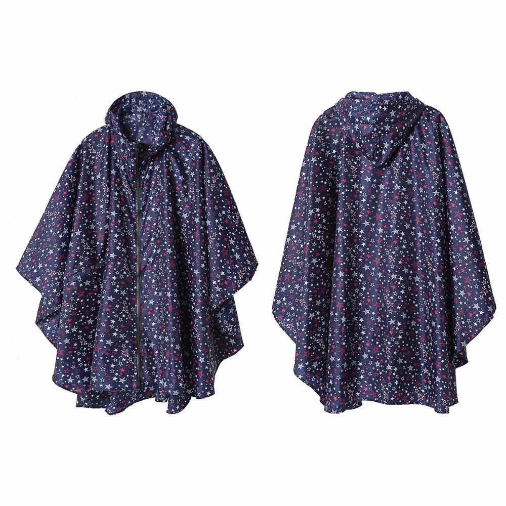 Freesmily Womens Fashion Raincoat Waterproof Rain Poncho Cloak with Hood for Hiking Climbing and Touring