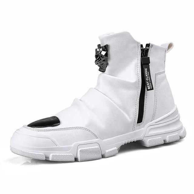 Spring 2019 Casual Male Shoes Fashion Nightclub Men Zipper Boots
