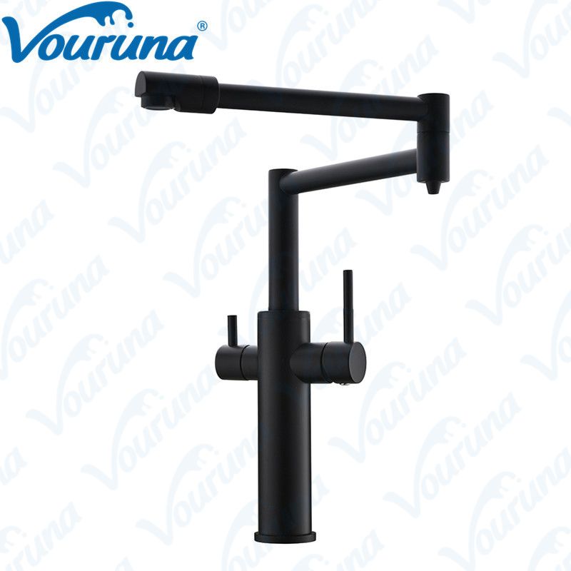 2020 VOURUNA Blacken Pot Filler Hot And Cold Kitchen Faucet With