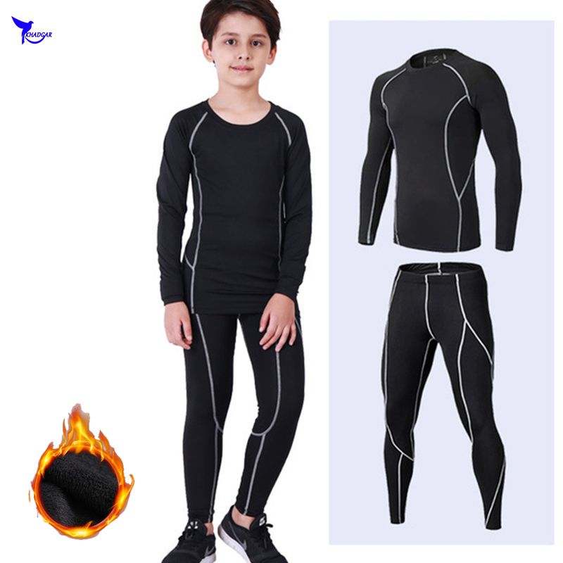 Kids Youth Compression Shirts Pants Sets Thermal Athletic Tracksuits Sports Wear