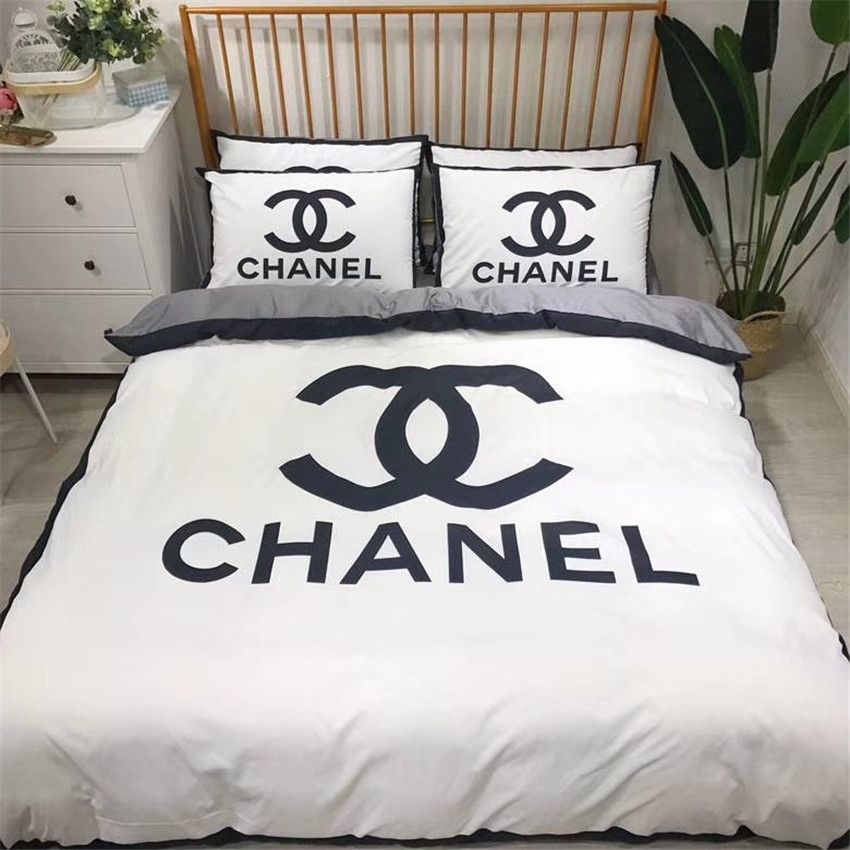 Letter Design Cotton Bedding Suit Spring Summer Pure Color New