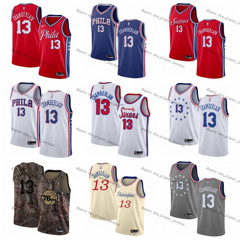 philadelphia 76ers wilt chamberlain jersey
