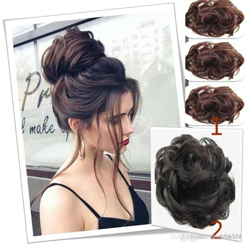 Hair Bun Hairpiece Dark Brown Messy Bun Hair Women S Wavy