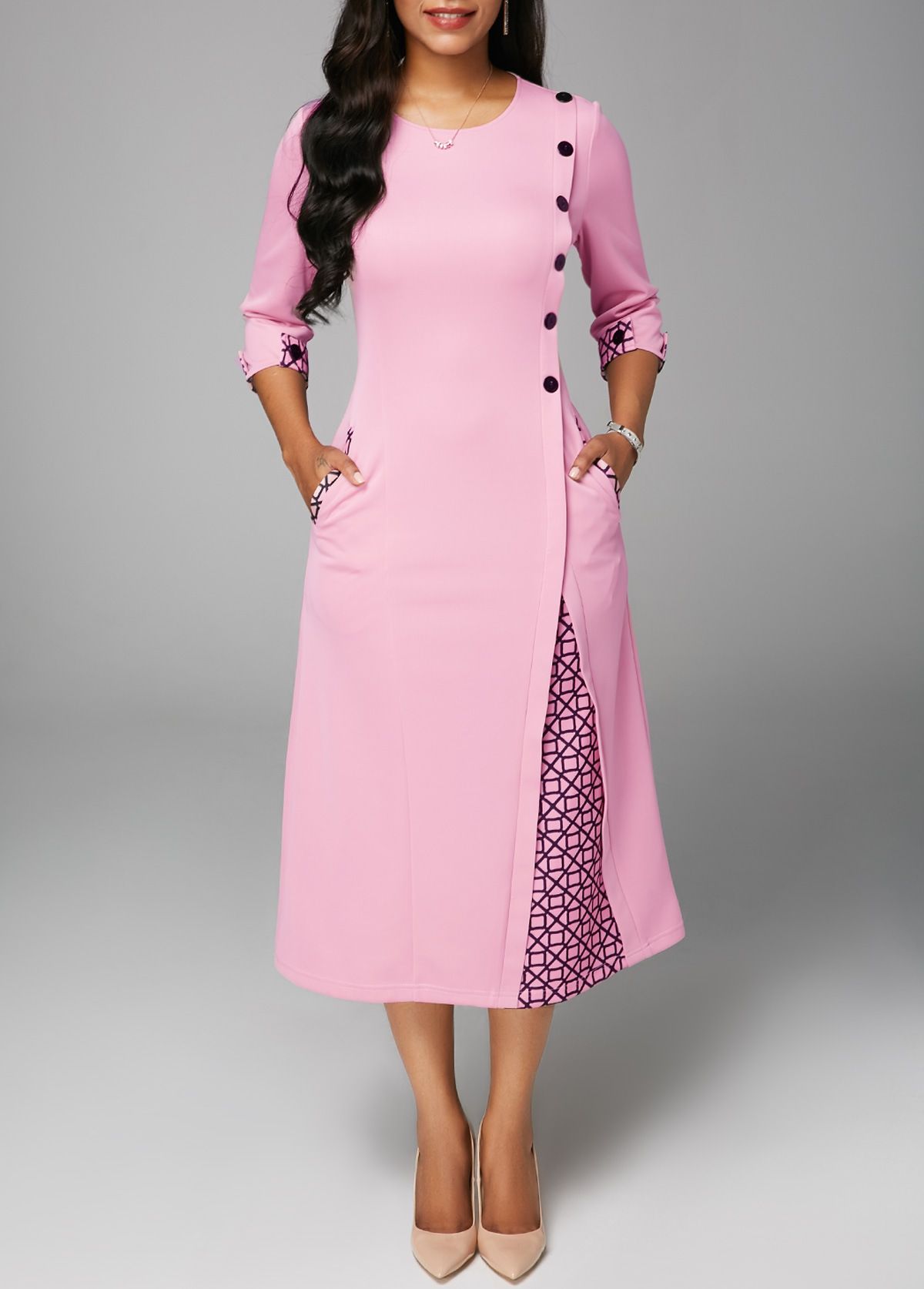 pink office dress