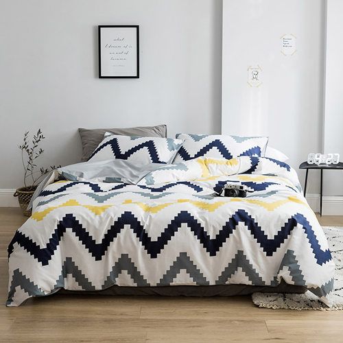 Nordic Style Stripe Bedding Sets Twin Queen King Size Bed Linen