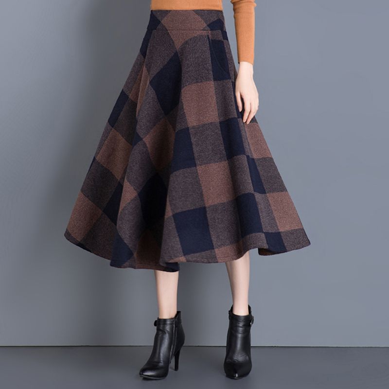 Acquista Gonna Scozzese Vintage Donna Autunno Inverno Stile Inglese Gonna A Vita  Alta Gonna A Maniche Lunghe Gonne Longuette Da Donna Elegante Plus Size A  38,61 € Dal Despicable_me | DHgate Italy
