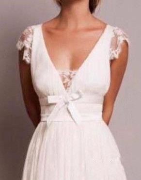Compre Una Línea De Vestidos De Fiesta De Color Blanco Cuello En V  Profundo, Alto Y Bajo, Vestidos De Noche Largos, Sencillos Vestidos De  Fiesta De Estilo Rústico A 175,69 € Del