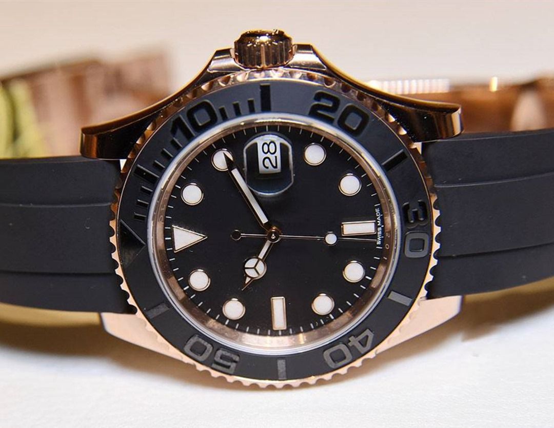 Swiss Mens Watches No Chronograph Luxury Rose Gold Rubber Strap 2813 Automatic Movement Men Brand Mechanical Wrist Watch Black Ceramic Bezel Watches Cheap Watches On Sale From Sibingli004 84 56 Dhgate Com