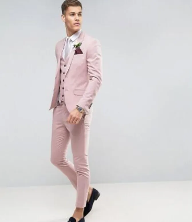 2020 2020 New Tailored Pink Mens Wedding Dress Slim Groom Prom Mans ...