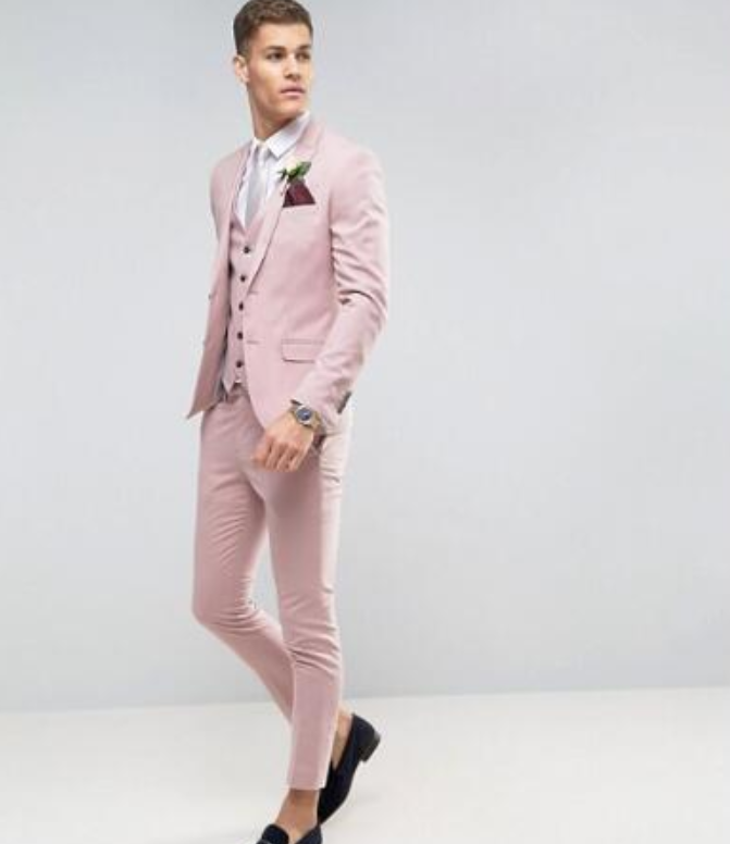 2020 2020 New Tailored Pink Mens Wedding Dress Slim Groom Prom Mans ...