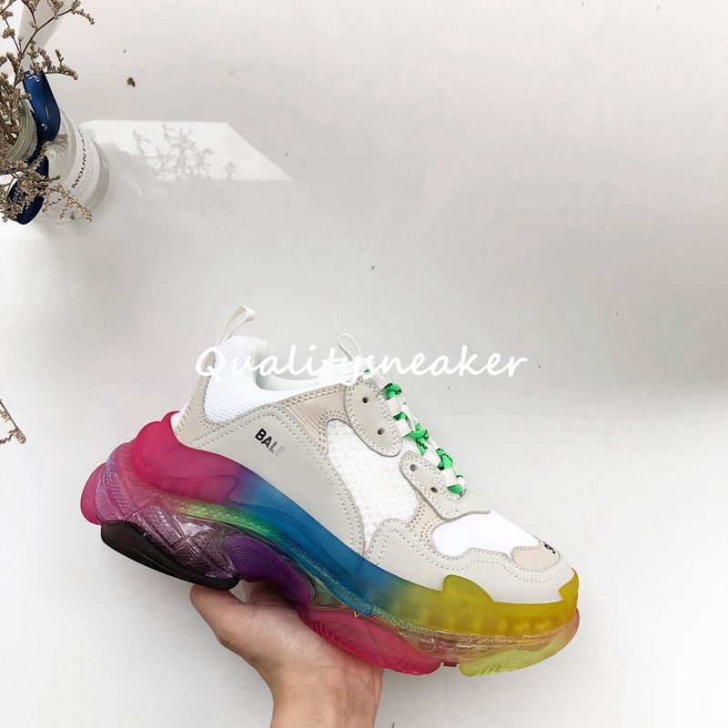 Top Quality New Triple S Sneakers Con Suola Trasparente Arcobaleno Cushion  Womens Designer Shoes Donne Sneakers Triple S Scarpe Da Corsa Trainer  Basket Da Qualitysneaker, 232,91 € | It.Dhgate.Com