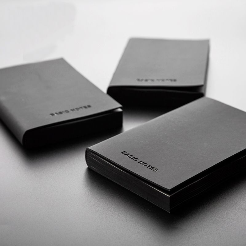 A5/A7 Creative Notebook Black Leather Cover Notepad Business Diary Planner 