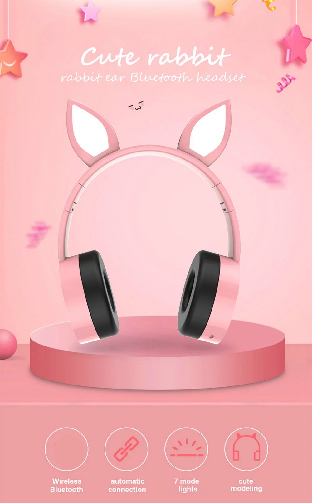 satin al 7 renk degisimi led kedi kulak kablosuz bluetooth kulaklik hifi kulaklik bilgisayar oyunlari icin kulaklik kulaklik ile led isik tl188 63