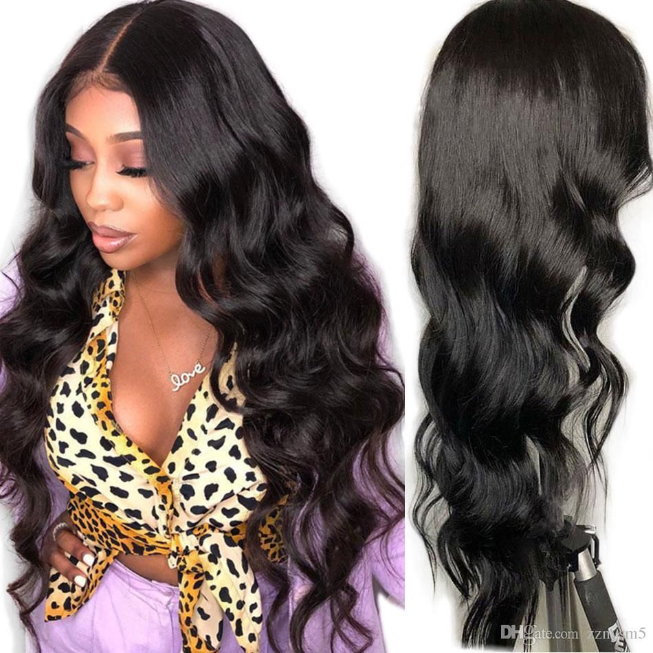Human Hair Wigs 150 Density Pre Plucked With Baby Hair Peruvian