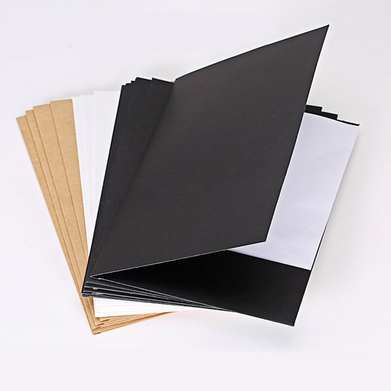 A4 Paper File Folder With Pocket White Kraft And Black Colors To Chose Size 22*31cm From