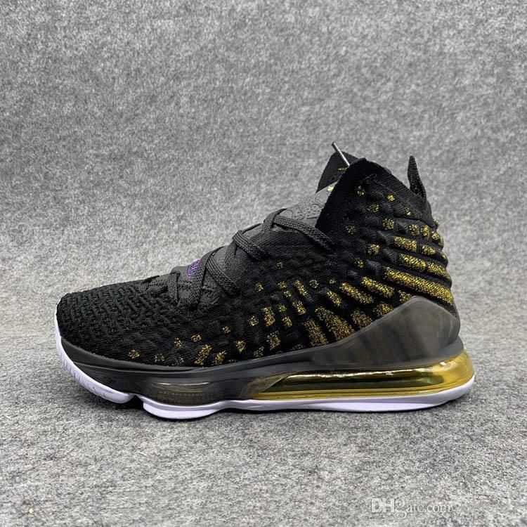 lebron james shoes gold and black