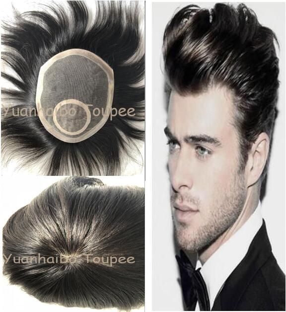 2019 Lace Wig For Black Men Toupee Mens Lace Stockings Silk Top On