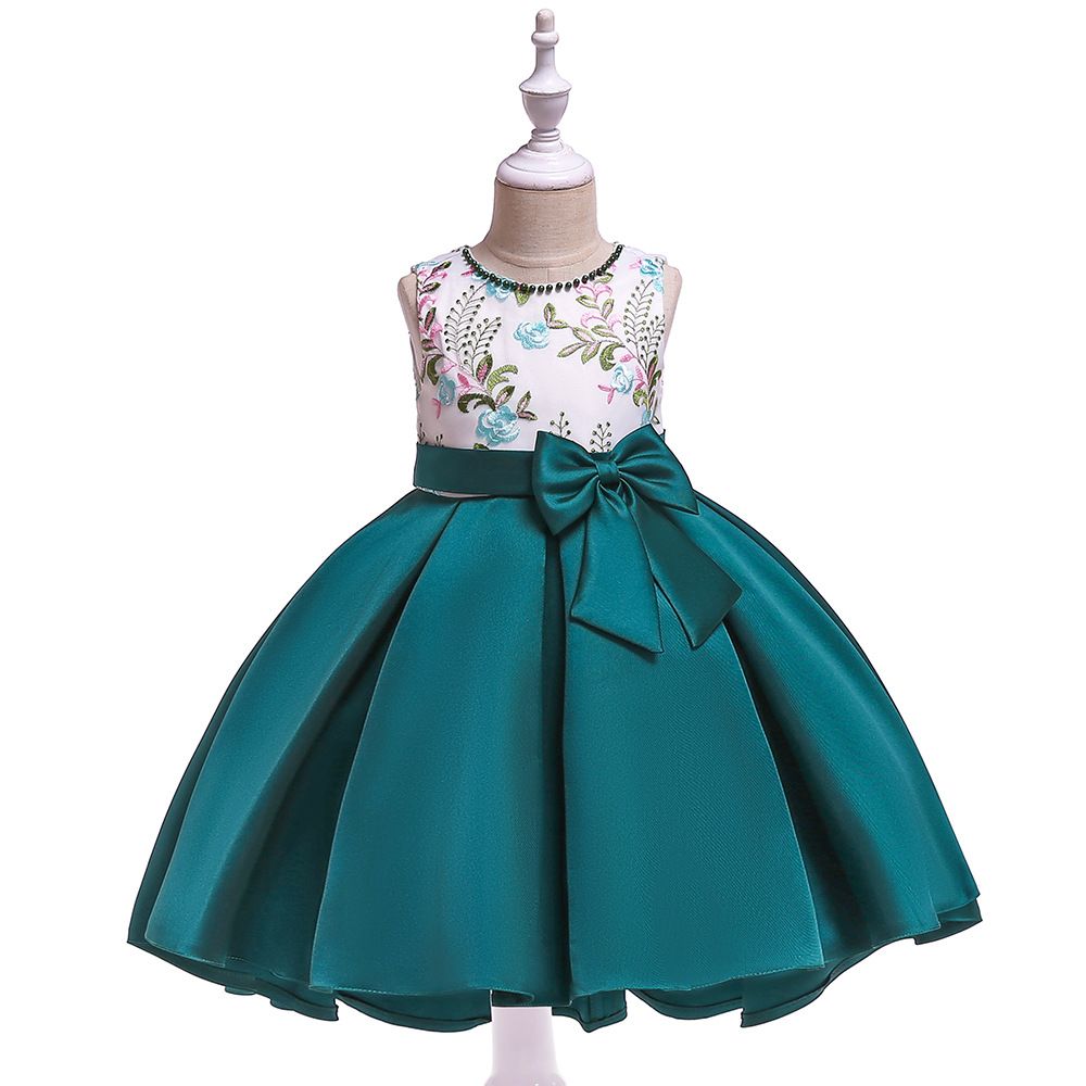 Acheter Le Genou Robe Pour Enfants Avec Les Filles Bow De 4 A 11