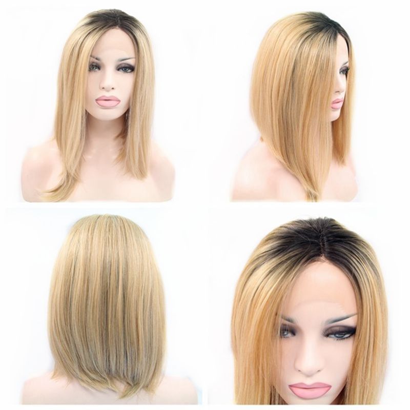 Hot Fashion Blonde Bob Lace Front Wig Heat Resistant Fiber Short Haircut Synthetic Wig For Women Ombre Short Bob Hair Cosplay Party Wigs Sensationnel Lace Front Wigs Funky Wigs From Fashion Seller No 1 26 49