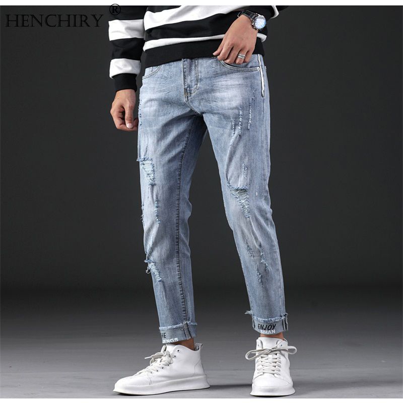 cropped jeans homme