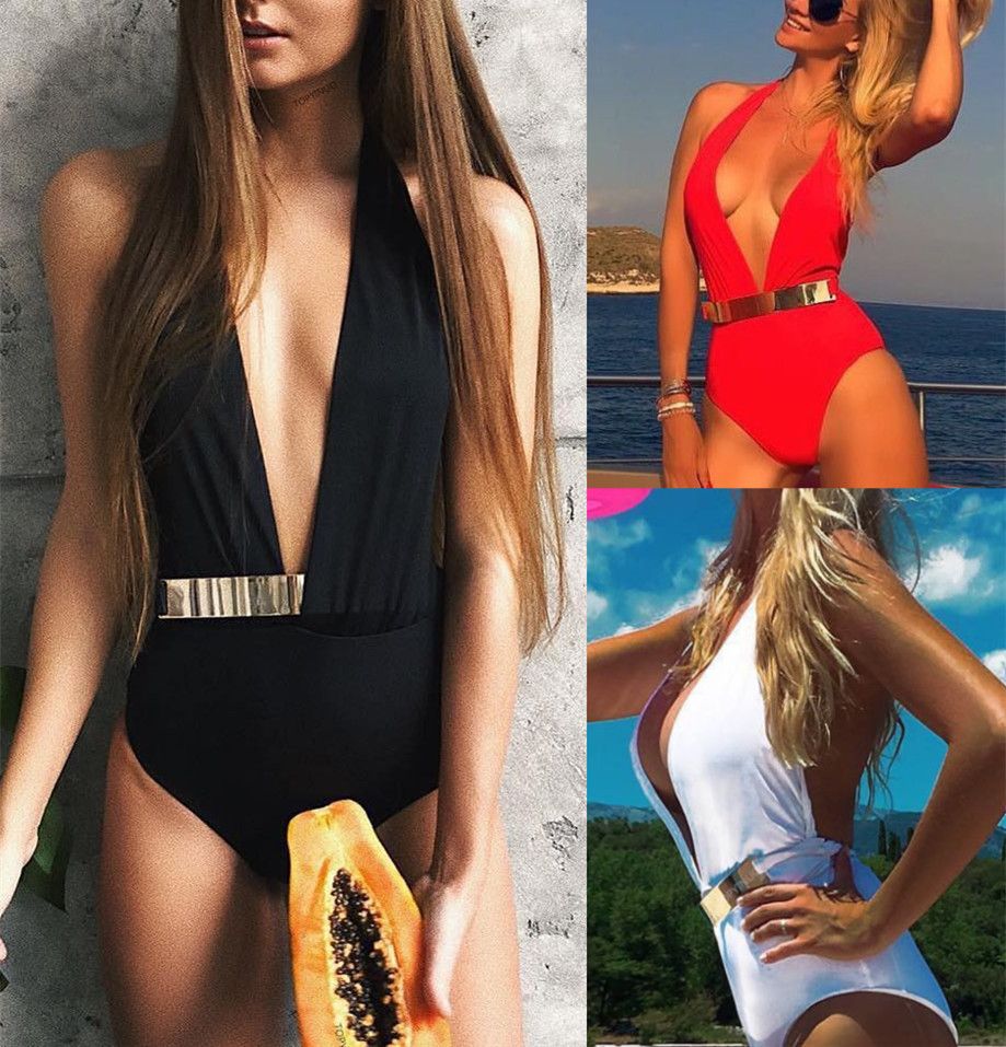 triangle top one piece swimsuit