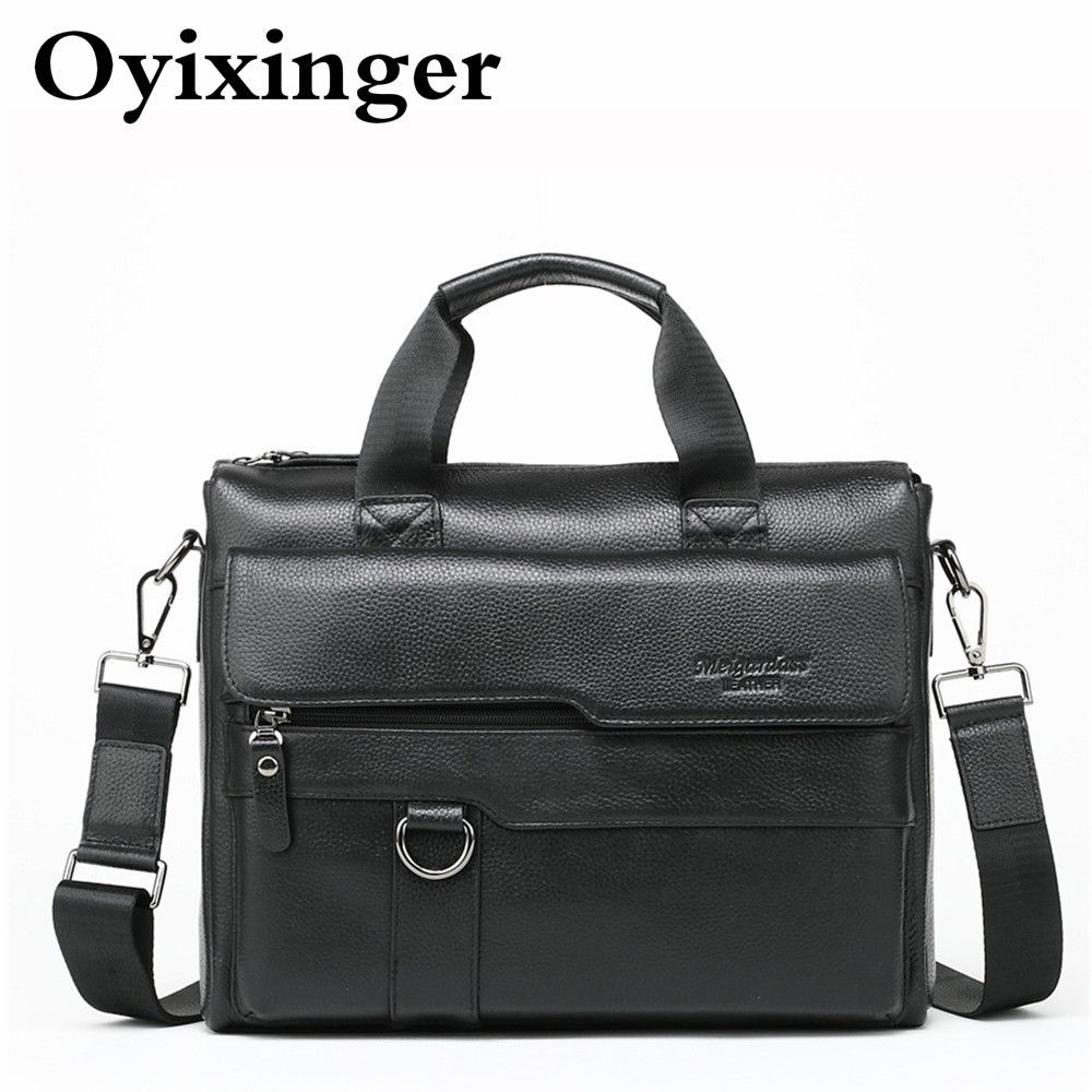 mens black leather work bag