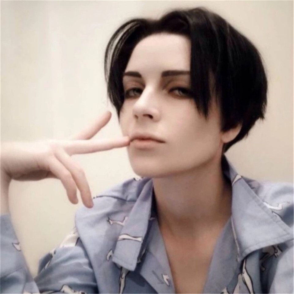 2019 Spot Fashion Men S Short Straight Black Hair Chemical Fiber