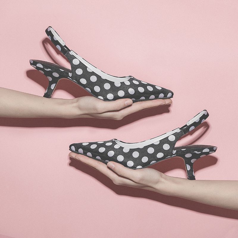 polka dot high heel shoes