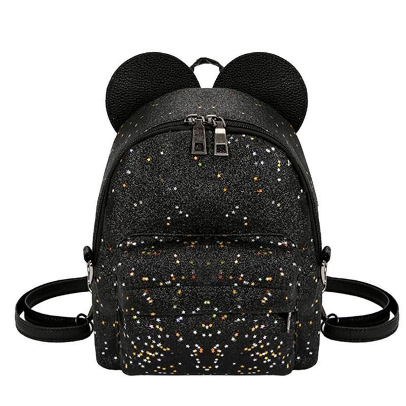 Shining Sequins Women Cute Small Backpacks Pu Leather School Bags