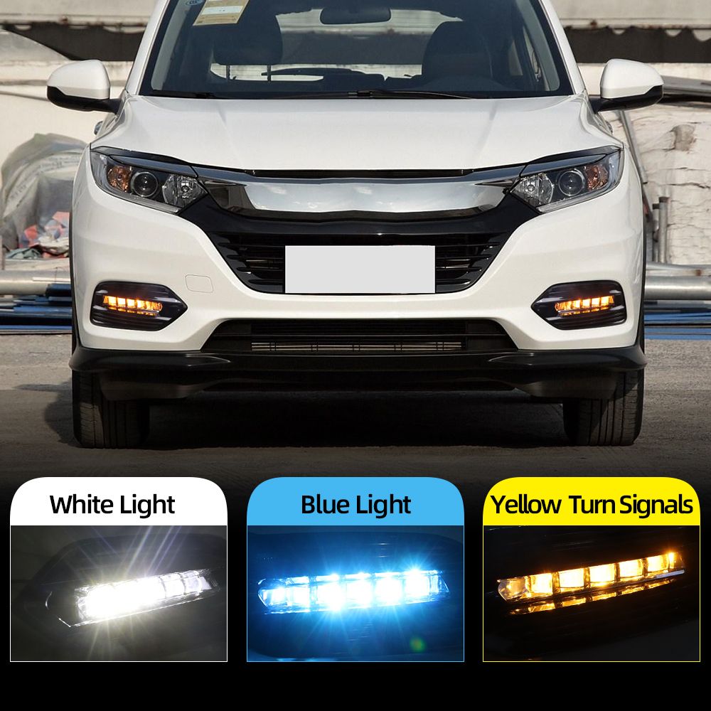 Pair DRL Daytime Running Fog Light W/ Turn Lamp For Honda HRV 2019-2020