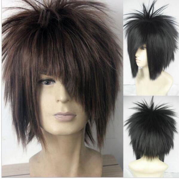 Sexy Cool Man Wig Short Fluffy Hairspray Straight Hair Cosplay