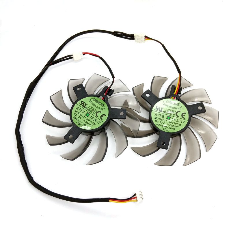 75 mm WanMei 2 pezzi per scheda grafica GTX 460 465 560 Ti 580 650 750Ti GT440 GT610 GT730 Ventola di raffreddamento a 3 pin T128010SM