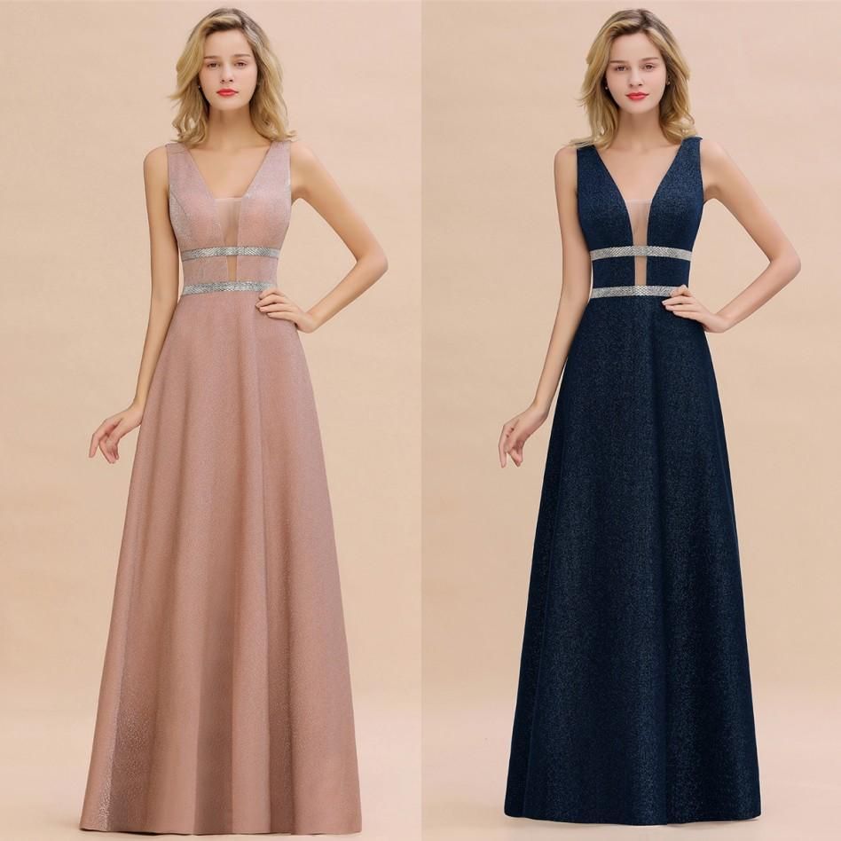 dusty pink and navy blue dress