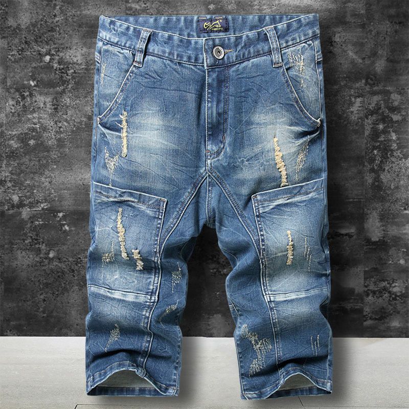mens faded jean shorts