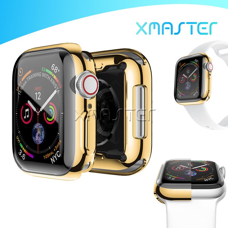 For Apple Watch Series 5 40mm 44mm Gel Electroplated TPU Watch Case Full Covered Watch Cover