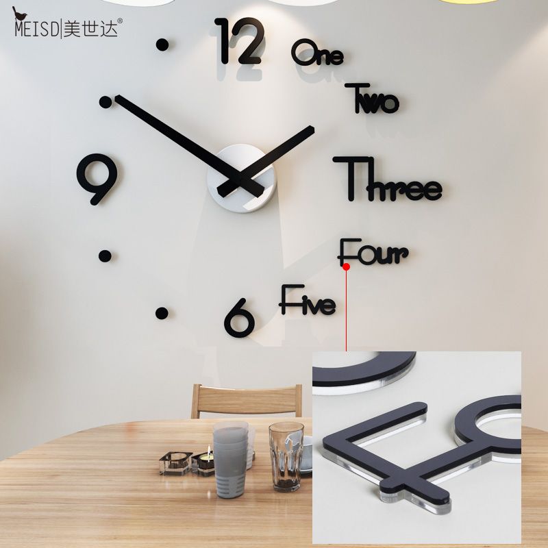 compre 2018 nueva 3d acrilico diy del reloj de pared del diseno moderno grande de cuarzo relojes decorativos silencioso movimiento del reloj sala de