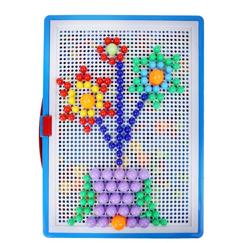 296pcs Champiñón Uñas Puzzle Educativo Creativo Mosaico Peg 